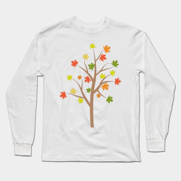 Colorful autumn leaves on a tree - maple Long Sleeve T-Shirt by TheLouisa